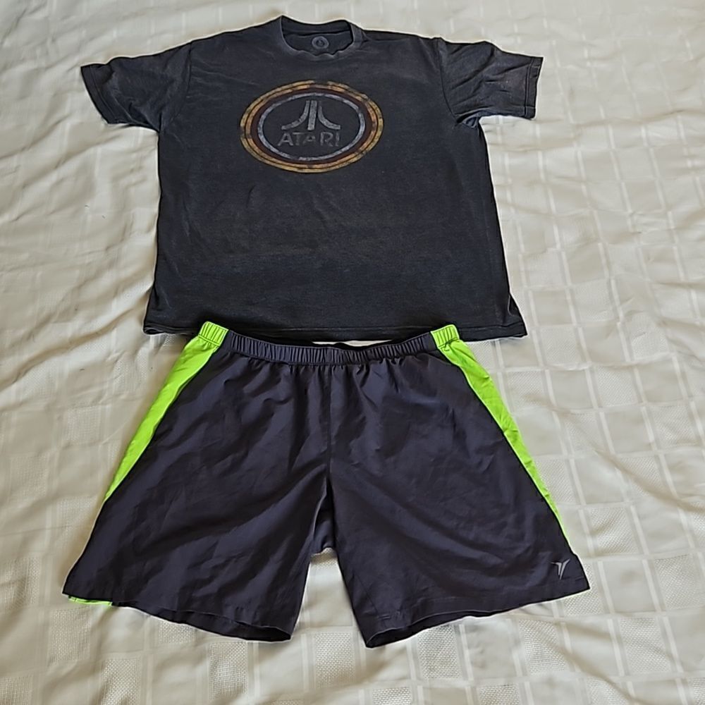 Old Navy Men's Go-Dry Shorts & T-Shirt Gray/Green Medium/XL - Picture 14 of 16